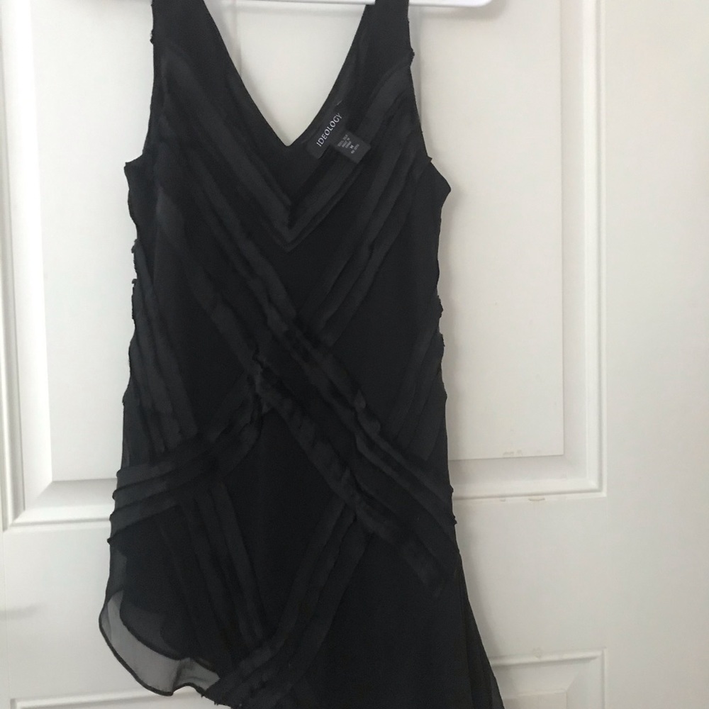 Ideology Black Silk Dress Top Size M